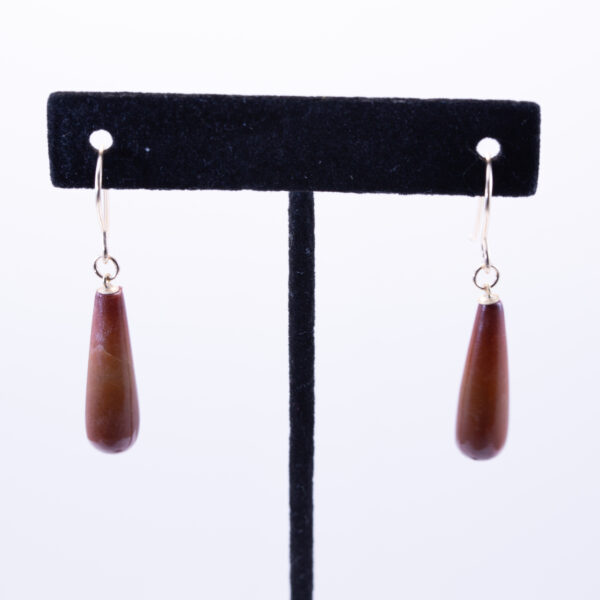 Rare Guatemalan Red Jadeite Drop Dangle Earrings