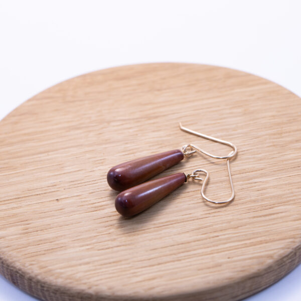 Rare Guatemalan Red Jadeite Drop Dangle Earrings