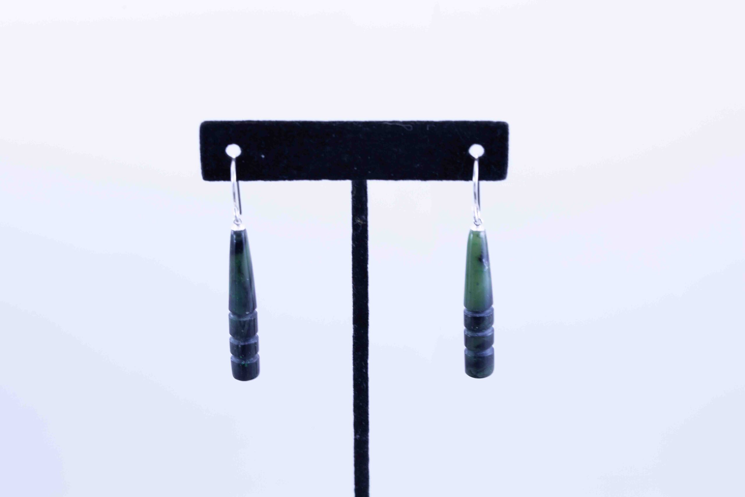 Yukon Green Jade Drop Dangle Earrings| .925 Silver Ear-Wires