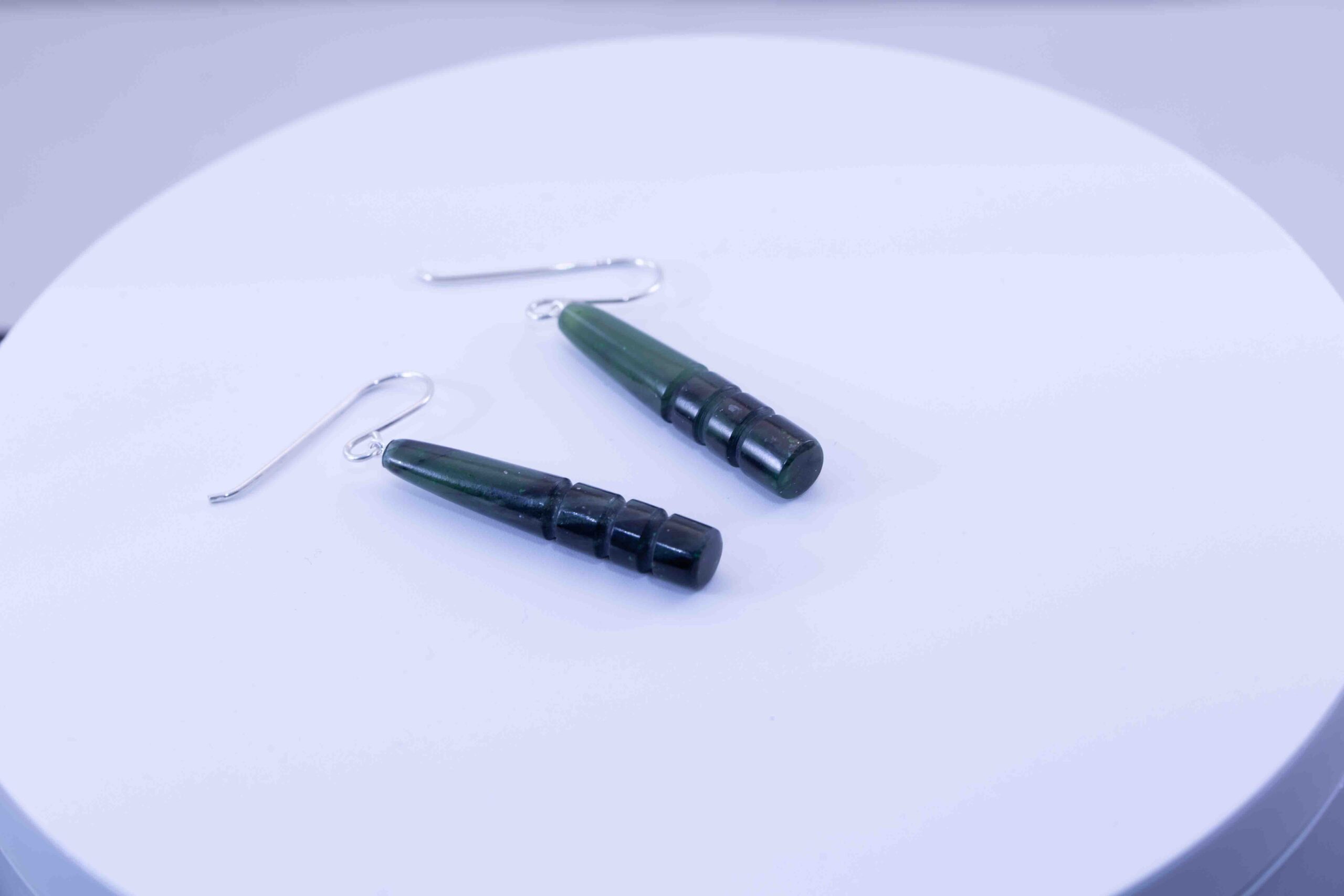 Yukon Green Jade Drop Dangle Earrings| .925 Silver Ear-Wires - Image 6