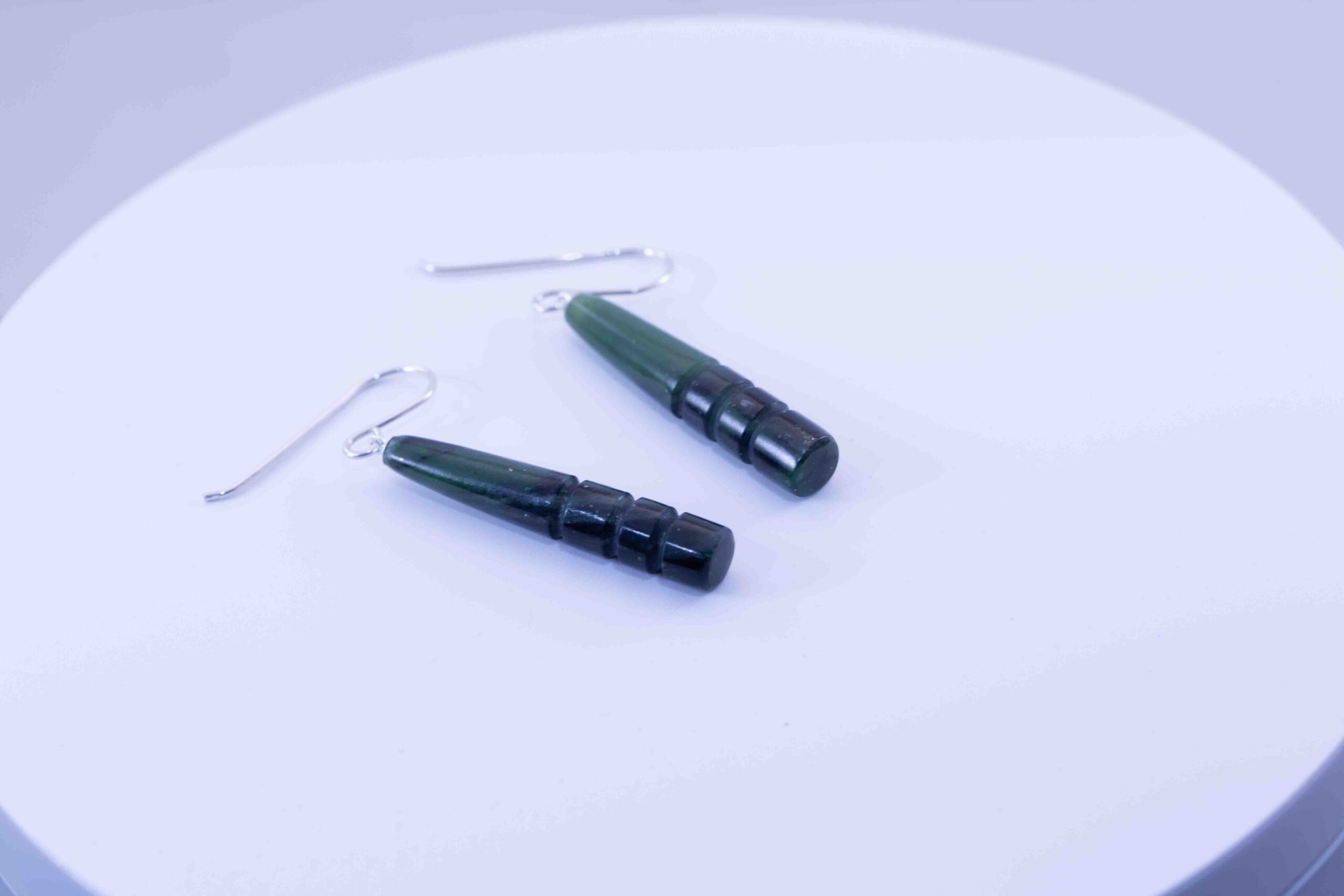 Yukon Green Jade Drop Dangle Earrings| .925 Silver Ear-Wires - Image 5