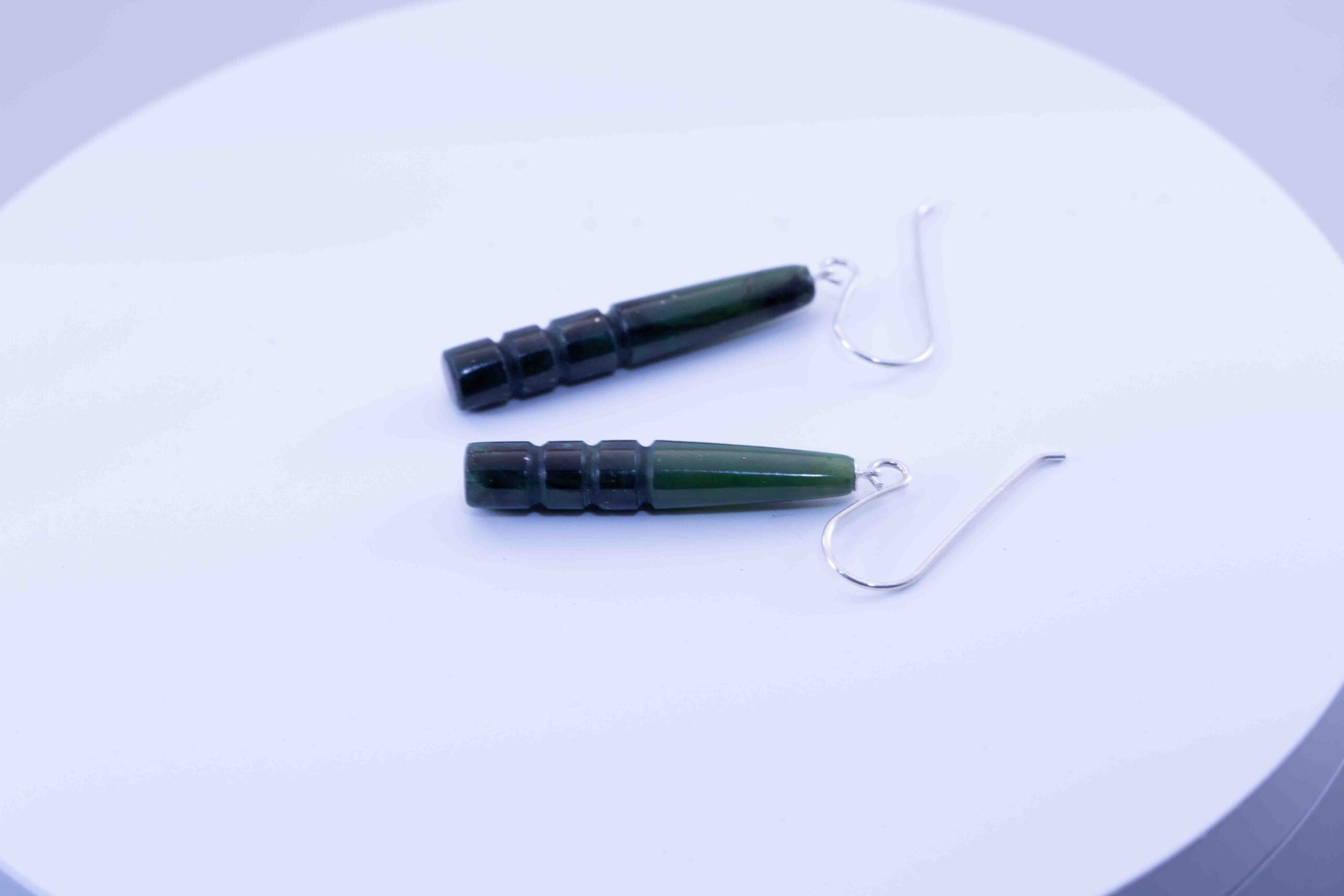 Yukon Green Jade Drop Dangle Earrings| .925 Silver Ear-Wires - Image 2