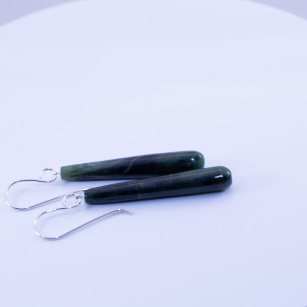 Yukon Green Jade Drop Dangle Earrings| .925 Silver Ear-Wires