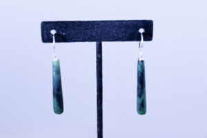 Yukon Green Jade Drop Dangle Earrings| .925 Silver Ear-Wires