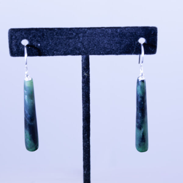 Yukon Green Jade Drop Dangle Earrings| .925 Silver Ear-Wires