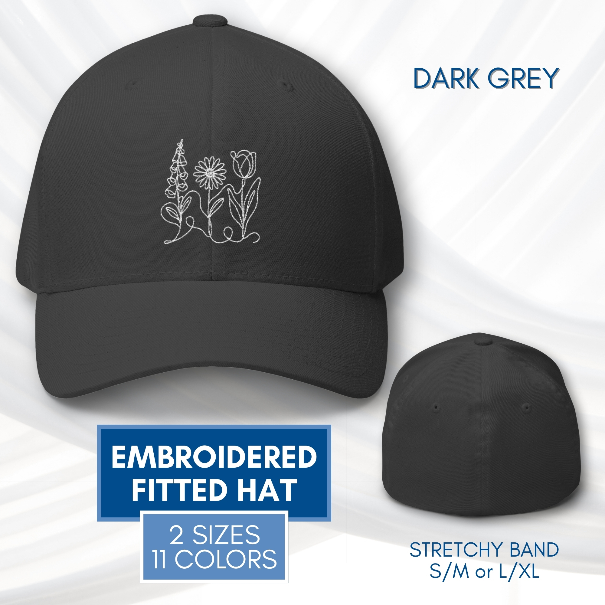 Foxglove-Daisy-Tulip-Subtle-FDT-Flowers-Embroidered-Fitted-Hat