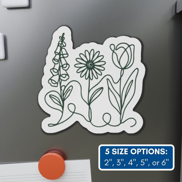 Foxglove Daisy Tulip Car Magnet | Subtle FDT Flowers Sage Green (5 Sizes)