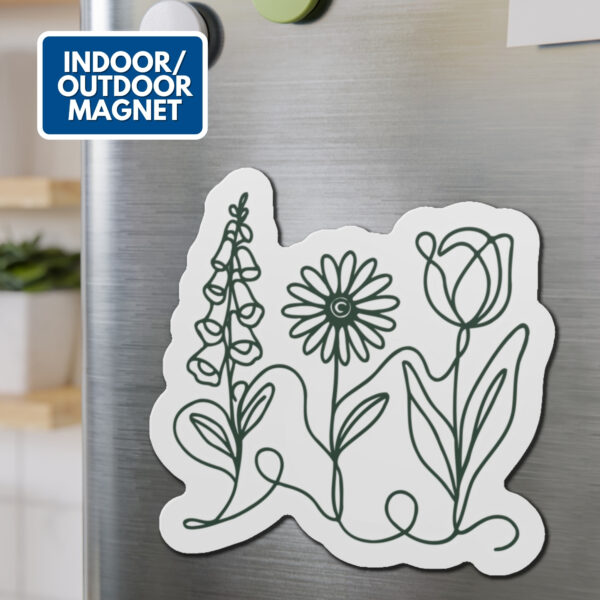 Foxglove Daisy Tulip Car Magnet | Subtle FDT Flowers Sage Green (5 Sizes)