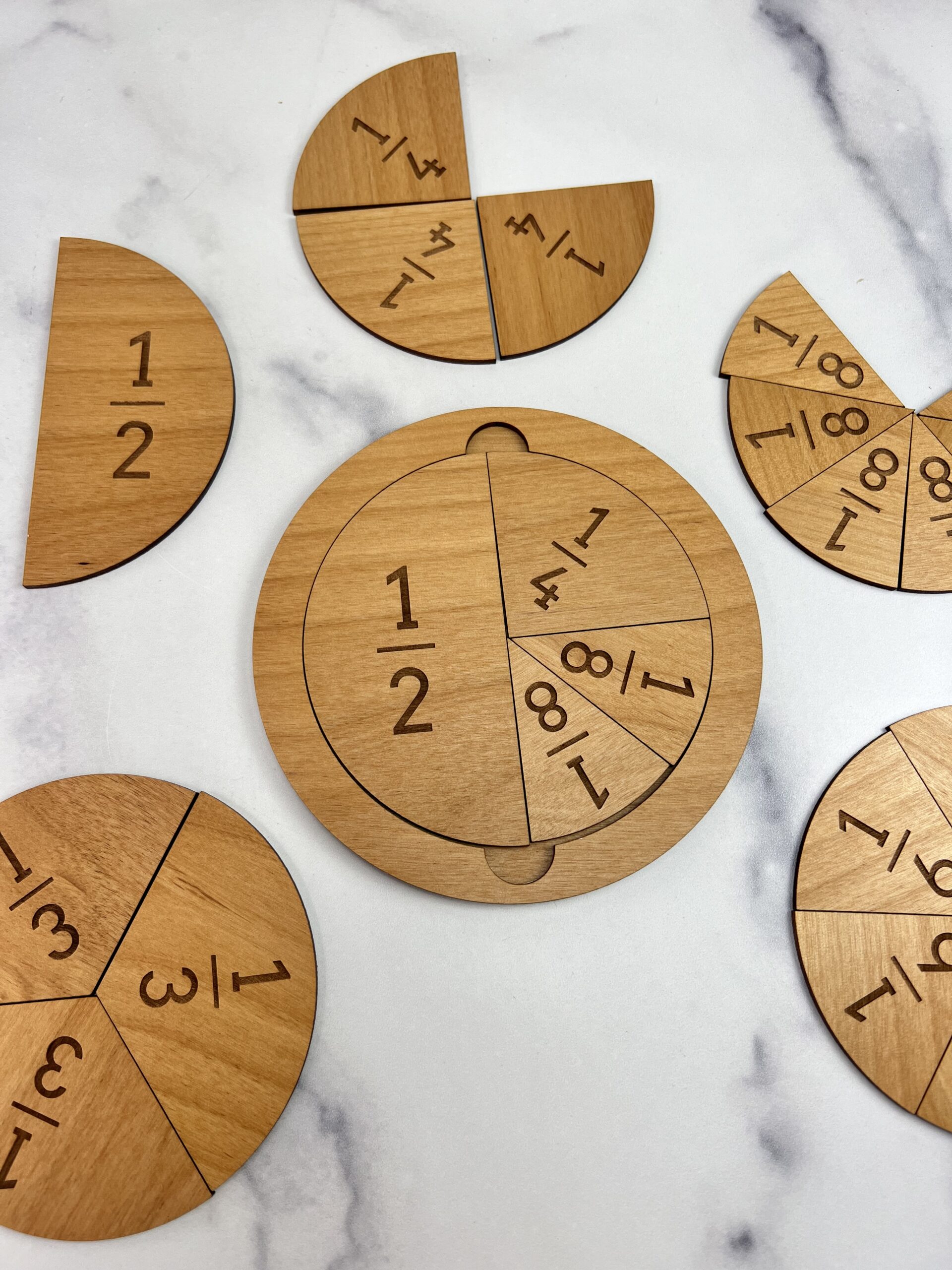 Wood Fraction Tile Set - Laser Engraved - Image 3