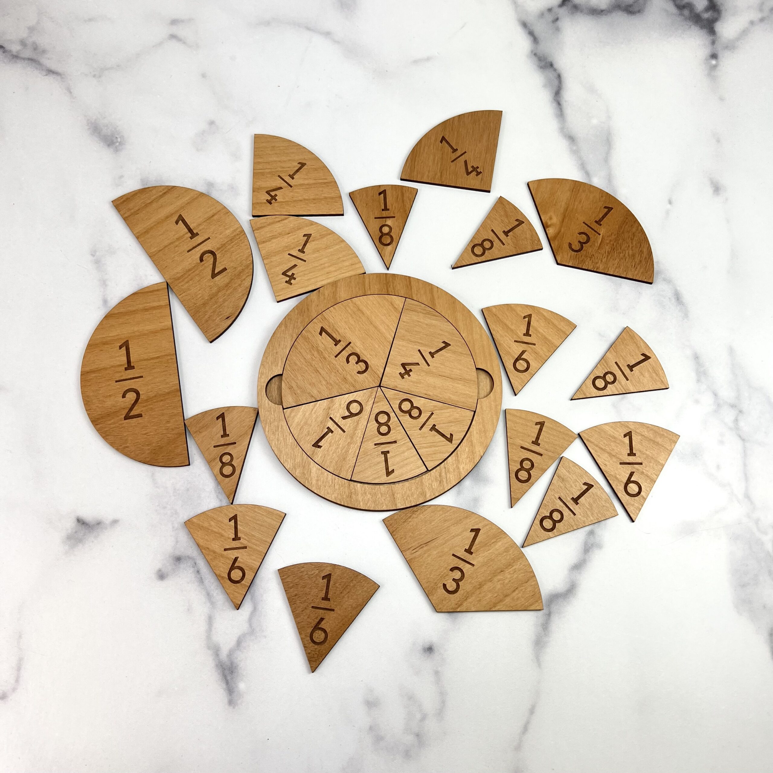 Wood Fraction Tile Set - Laser Engraved - Image 6