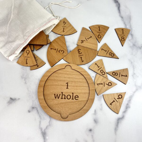 Wood Fraction Tile Set – Laser Engraved