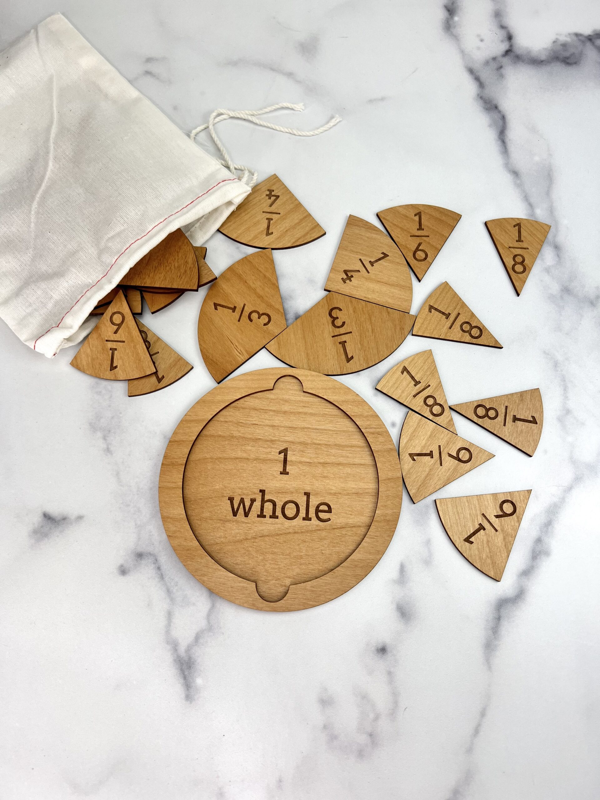 Wood Fraction Tile Set - Laser Engraved - Image 2