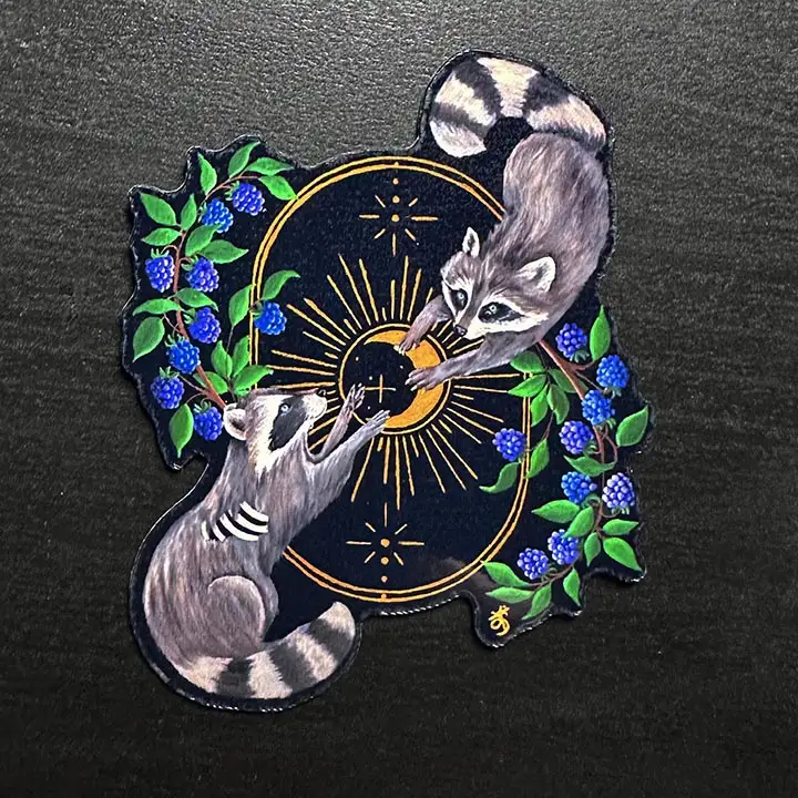 tarot card raccoon art