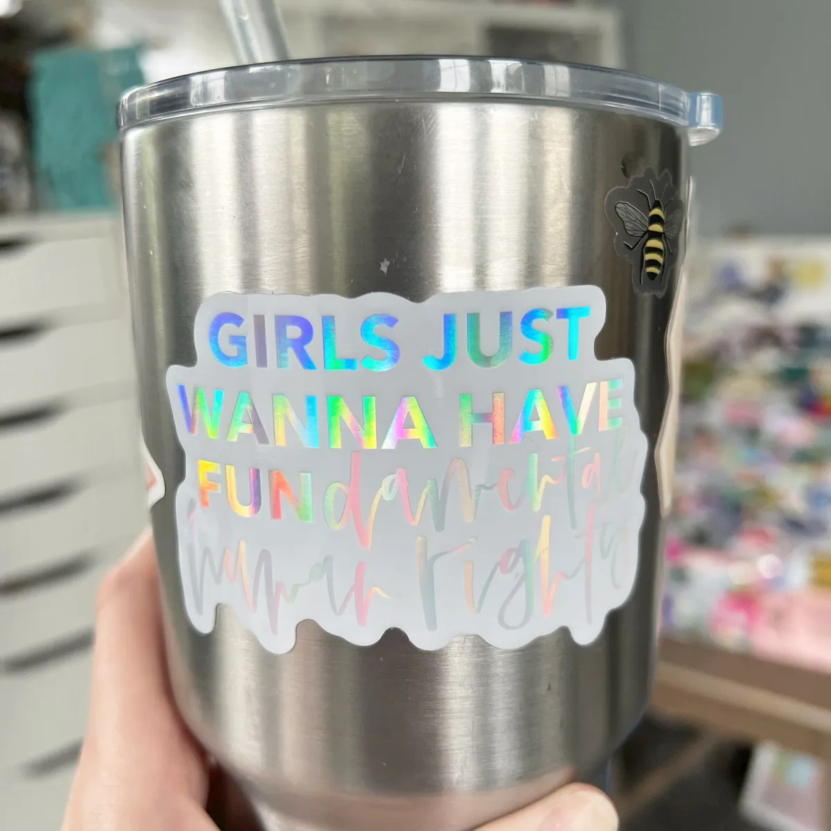 Girls Just Wanna Have Fundamental Human Rights sticker - Image 3