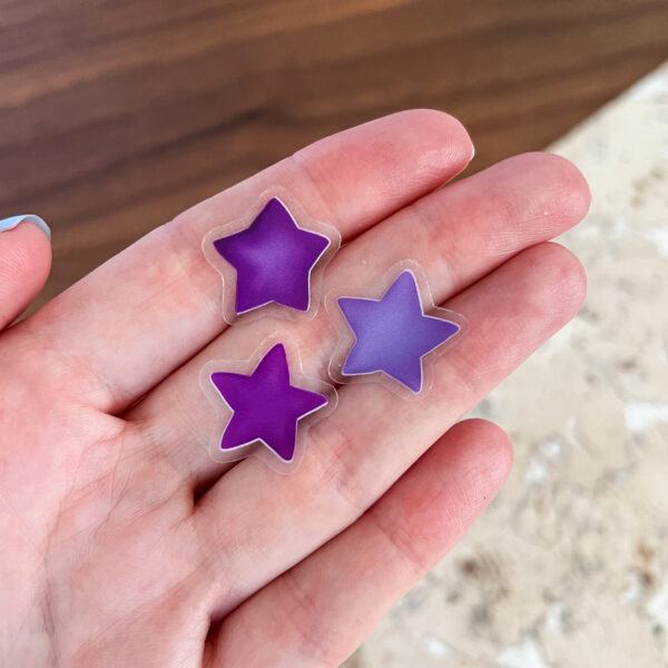 Mini purple star sticker set