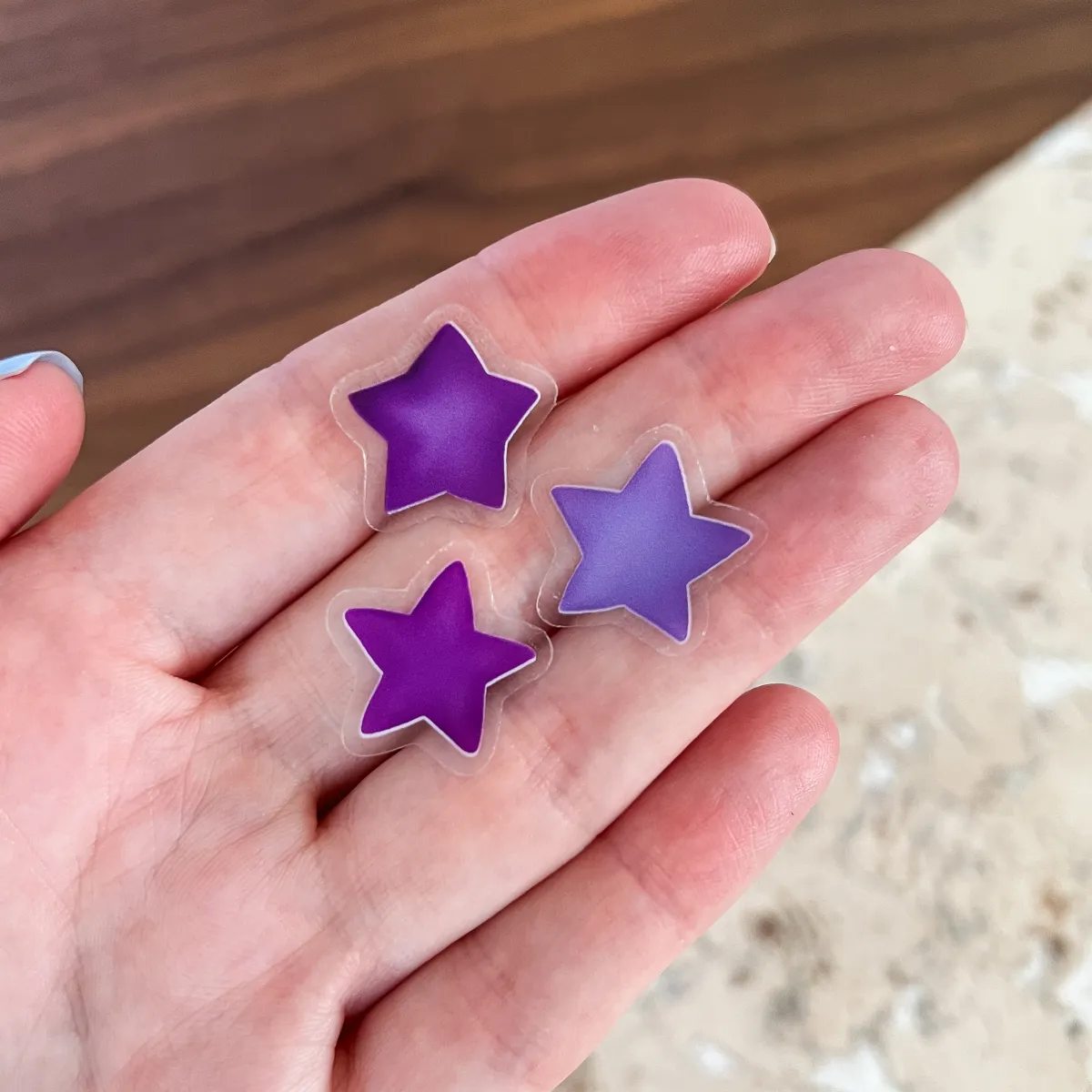 Mini purple star sticker set