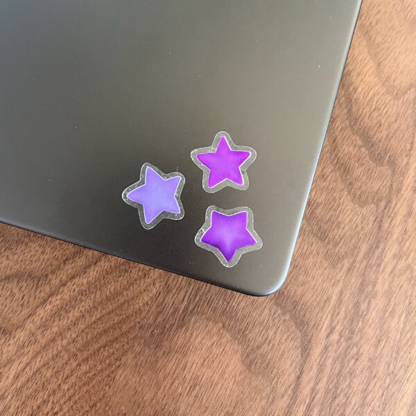 Mini purple star sticker set