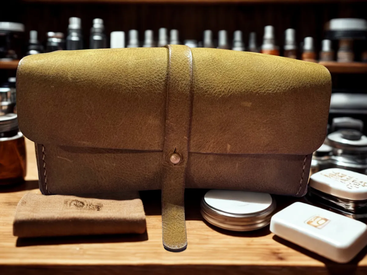 Durable Rustic Buffalo Leather Dopp Shaving Kit (bag only)