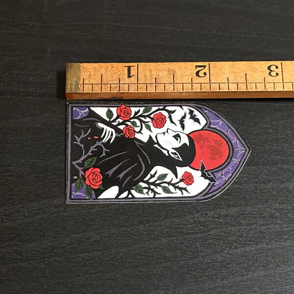 Romantic Vampire Painting Sticker, Original Hand Painted Gothic Artwork, Dark Fantasy Vinyl Decal