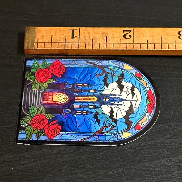 Size of sticker next to ruler