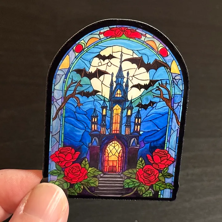 stained glass castle sticker