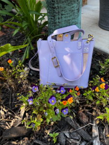 Lavender Mini Tote with Silver Hardware