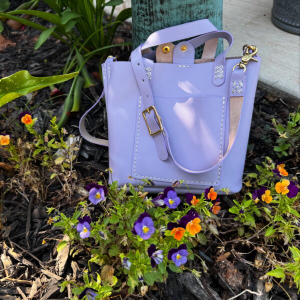 Lavender Mini Tote with Silver Hardware