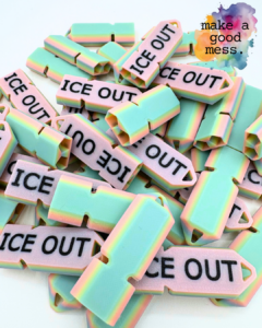 Ice out whistle in rainbow color wave