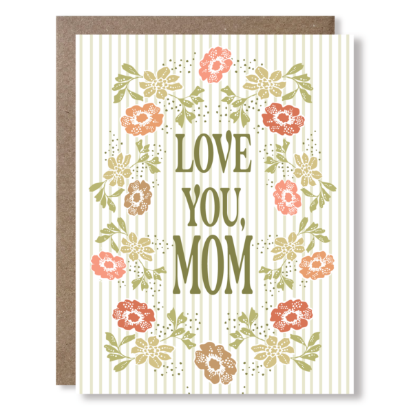 Mom Wreath + Stripes Greeting Card