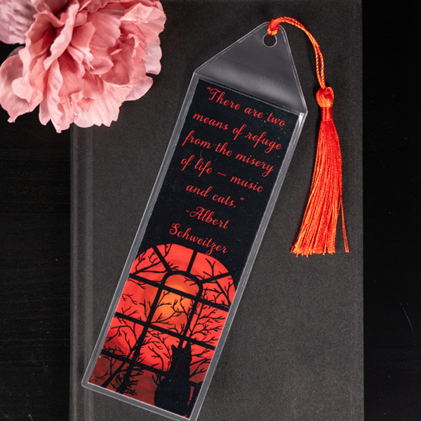 Cat Lover Dark Moody Bookmark, Original Artwork Page Holder