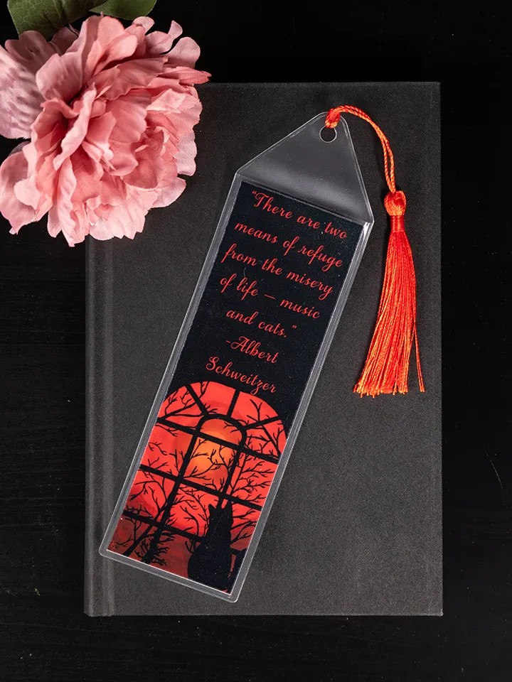 Cat Lover Dark Moody Bookmark, Original Artwork Page Holder