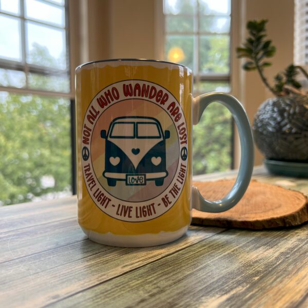 Not All Who Wander Are Lost – 15oz Beveled Ceramic Coffee Mug