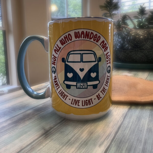 Not All Who Wander Are Lost – 15oz Beveled Ceramic Coffee Mug