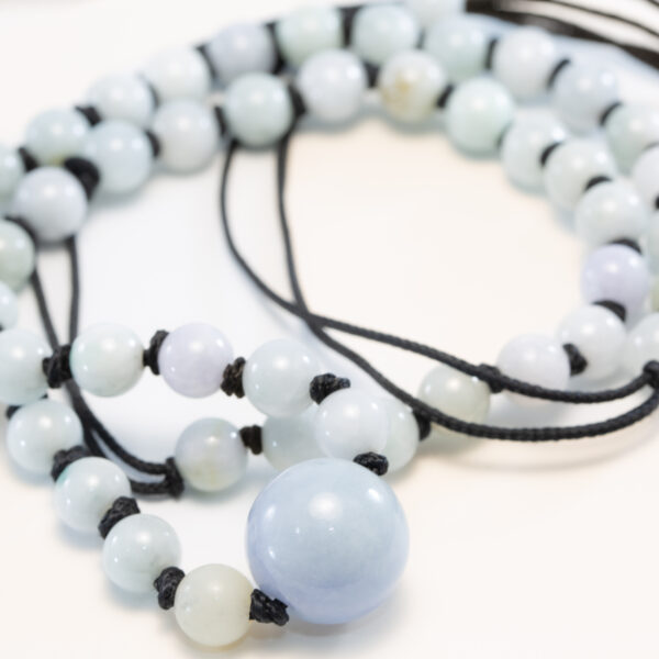 Guatemalan Lilac Jadeite Bead Pendant with Burmese Jadeite Beads