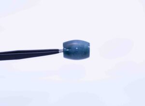 Large Blue Guatemalan Jadeite Barrel Bead
