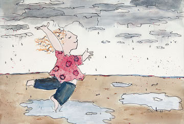 ‘Puddle Dancer – 12″x8″ print on canvas