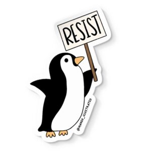 Protesting Penguin sticker