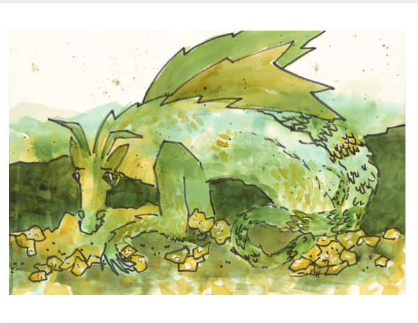 ‘Green Dragon’ 11″x7″ print