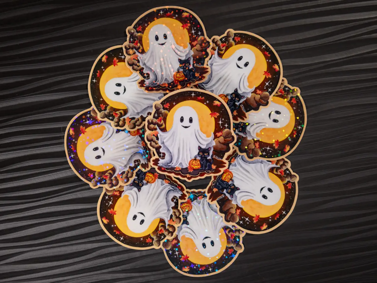 Cute fall ghost sticker