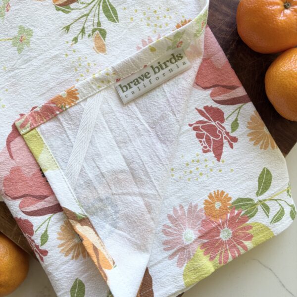Warm Floral Tea Towel