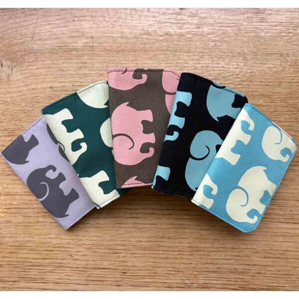 Cotton Card Holder – Elephant Prints