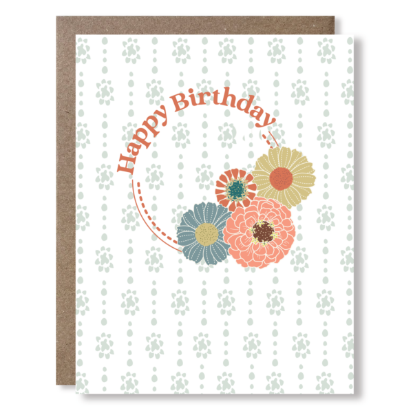 Birthday Zinnia Greeting Card