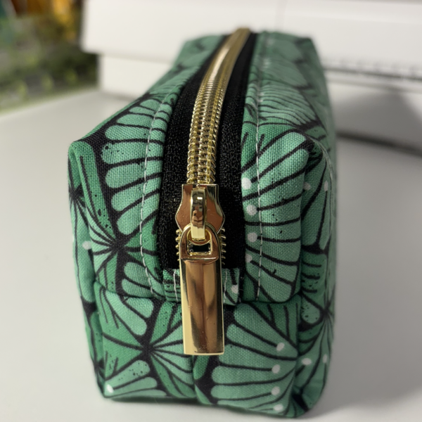 Art Deco Leaves Small Cotton Pencil Pouch