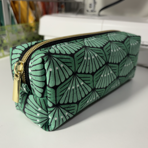 Art Deco Leaves Small Cotton Pencil Pouch
