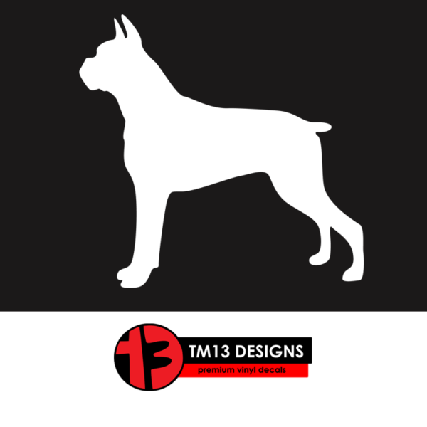 Boxer (Stiff Ears) Silhouette Vinyl Decal