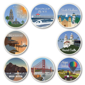 California Travel Sticker Collection