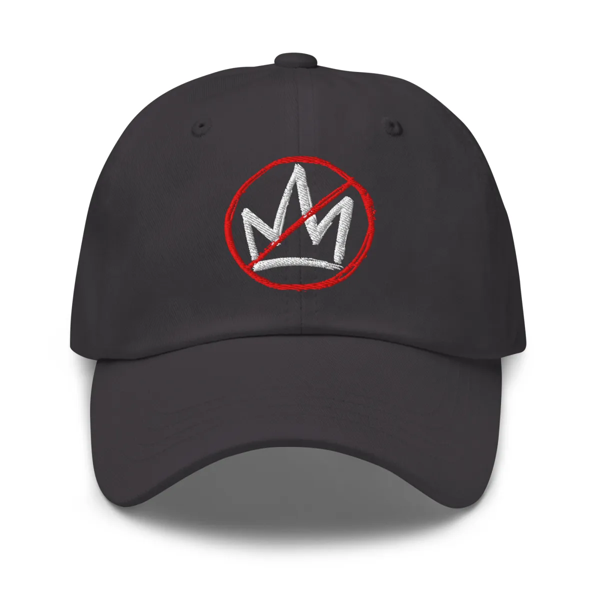 No Kings Embroidered Hat - Dark Gray