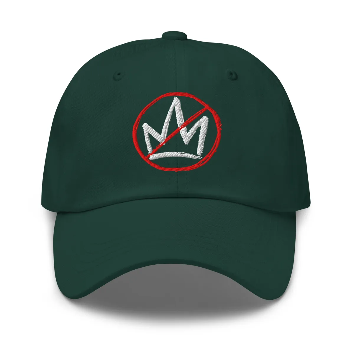 No Kings Embroidered Hat - Dark Green