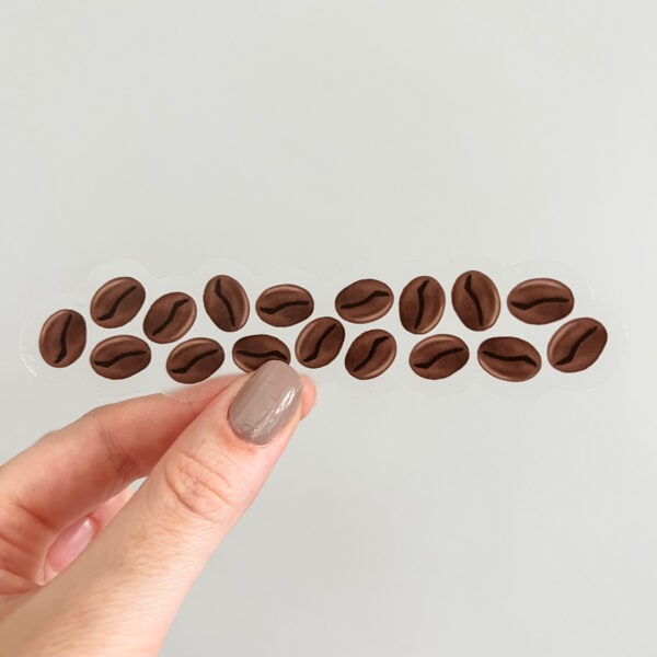 Coffee bean row sticker