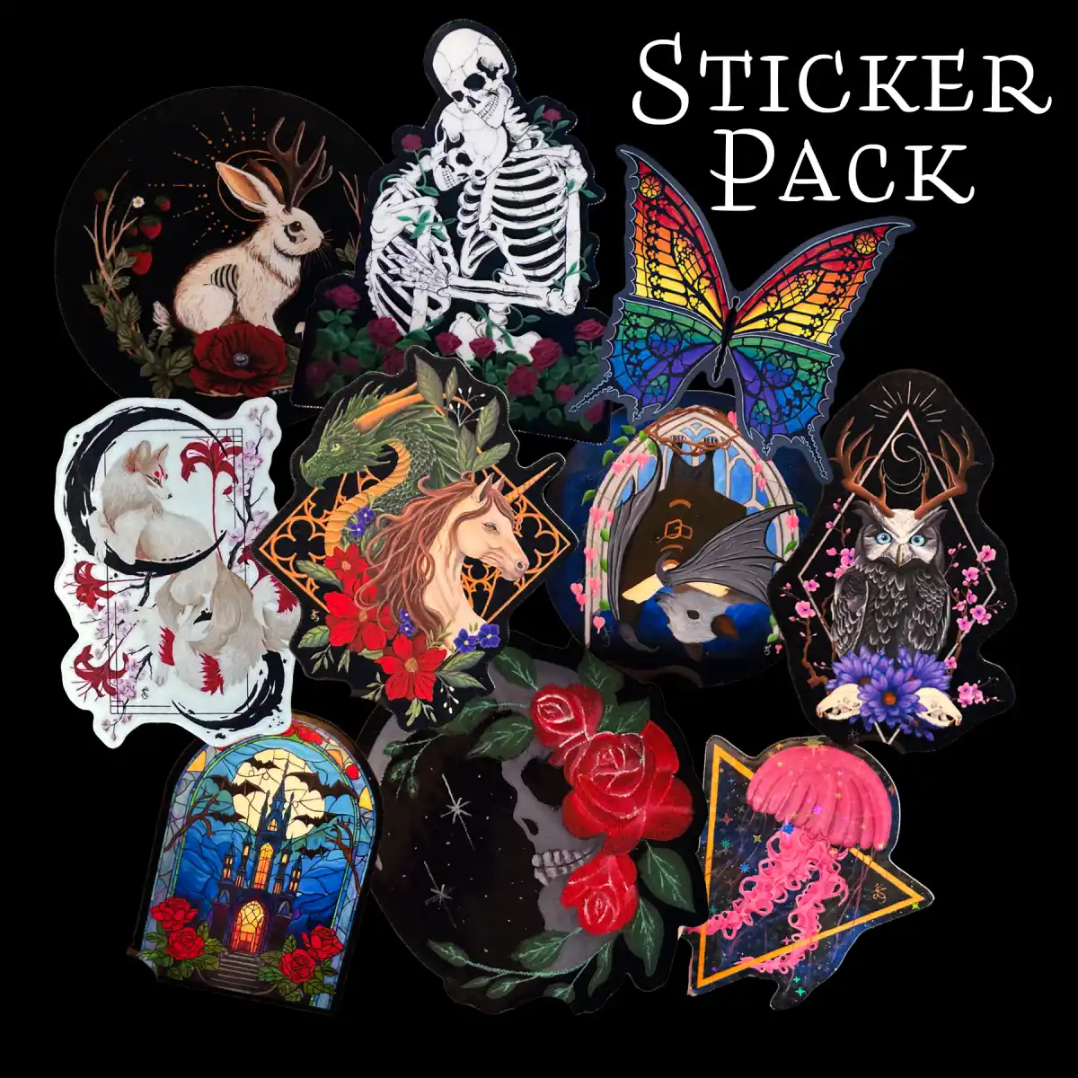 dark fantasy sticker pack